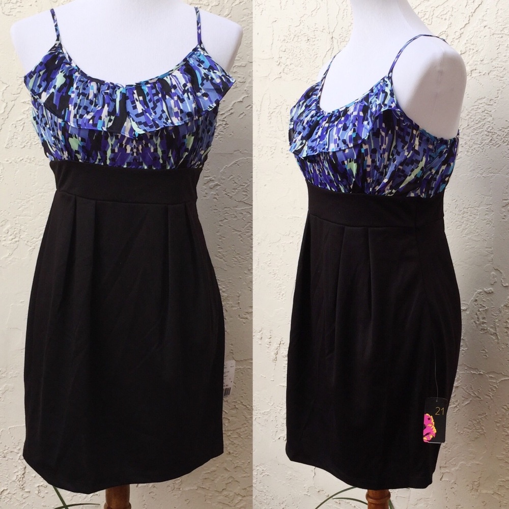 Forever 21 Ruffle Top Pleated Dress